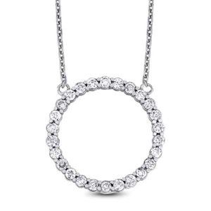 1 1/3 carat natural diamond circle pendant necklace